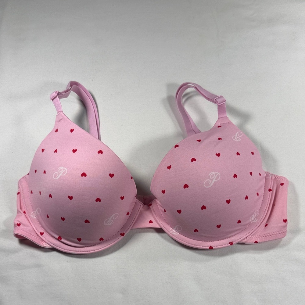 PINK Victoria's Secret Pink Bra with Red Heart Print - Picture 2 of 6